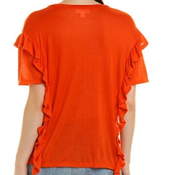 ALLISON New York Orange Ruffle Tee NEW! - Picture 2 of 6